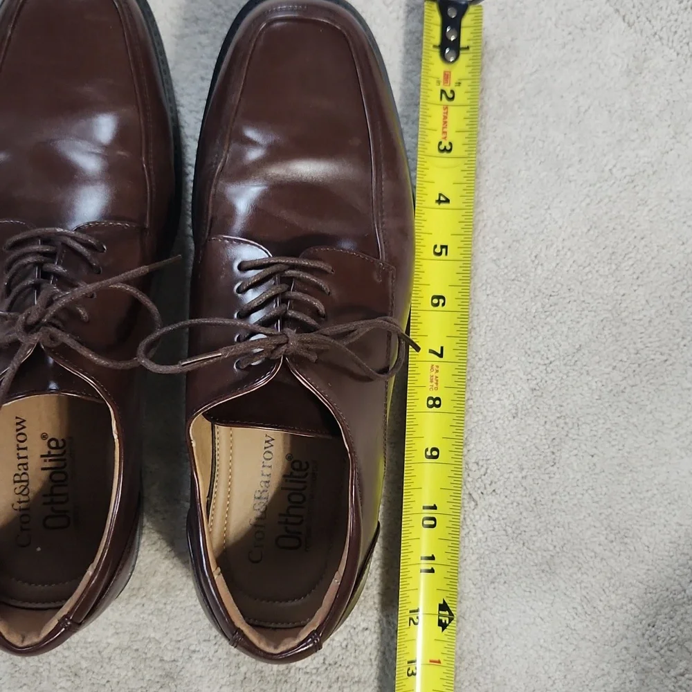 Men's Croft and Barrow Ortholite Brown Dress Tie Shoes - 10 Wide